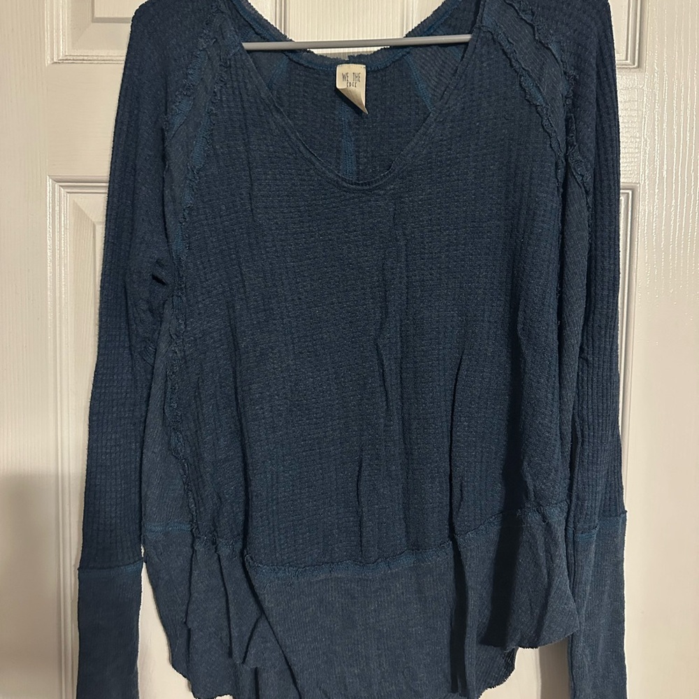 Women's Teal Blue Long Sleeve Top